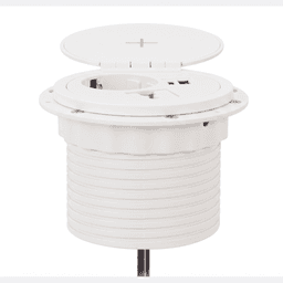 Inbouw powerbox Ø8 cm met draadloze lader – Wit