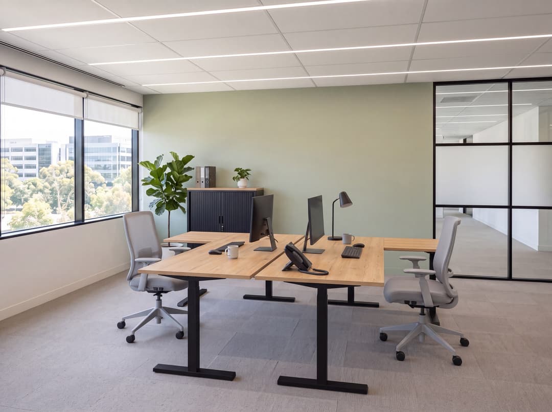 Vamo T-poot Verstelbaar Hoekbureau 200x260cm Zwart Natuur eiken