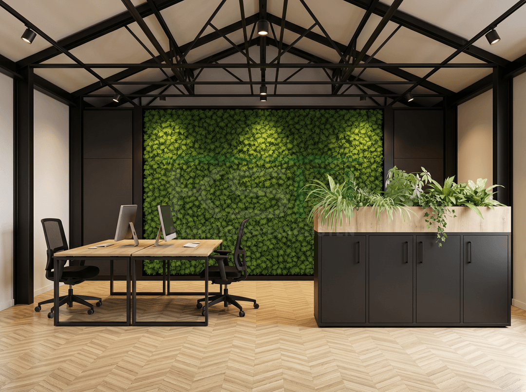 Opbergkast Zwart 77 x 164 x 40 cm Met Natuur eiken Plantenbak
