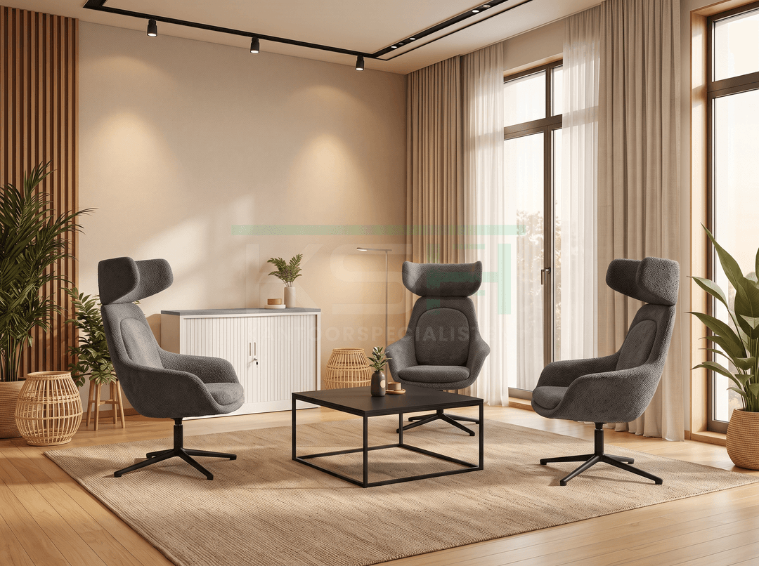 Loungefauteuil 'Daan' — hoge rug – Grijs