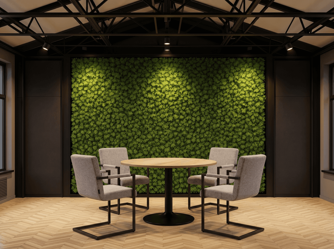 Ronde Kolompoot Kantinetafel Ø120cm Zwart Natuur eiken
