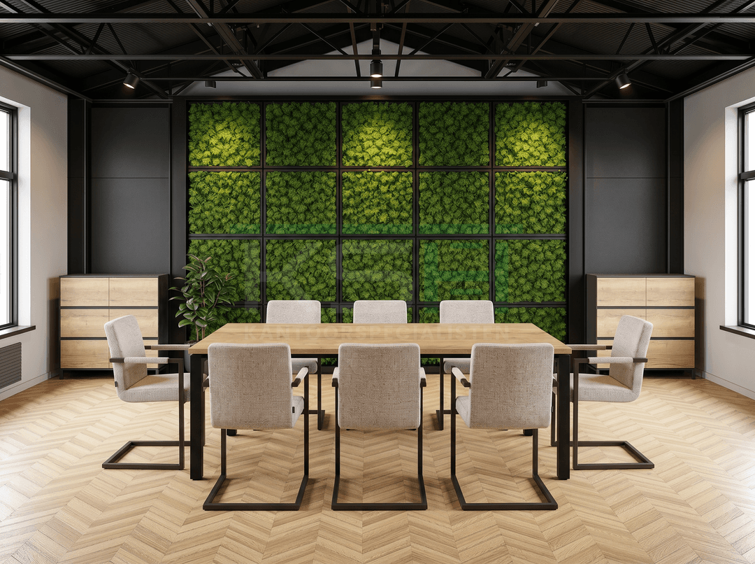 Vida 4-poots Kantinetafel recht 120x80cm Zwart Natuur eiken