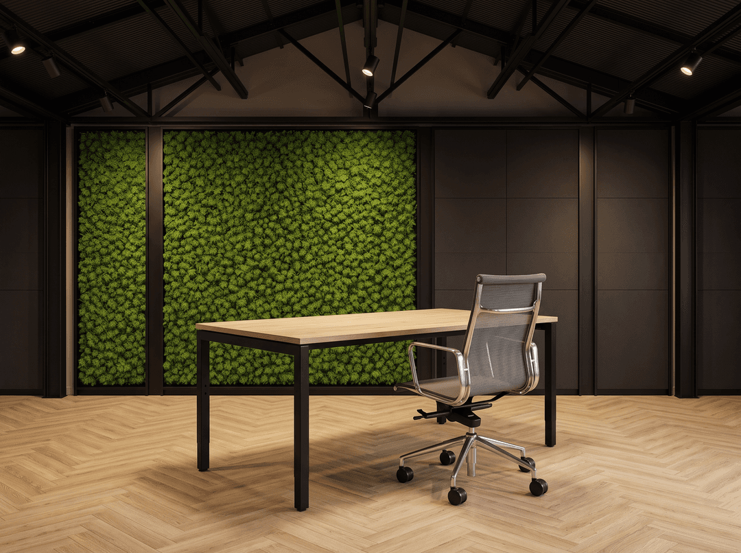 Verstelbaar Bureau Vida 4-poots 120x80cm Zwart Natuur eiken