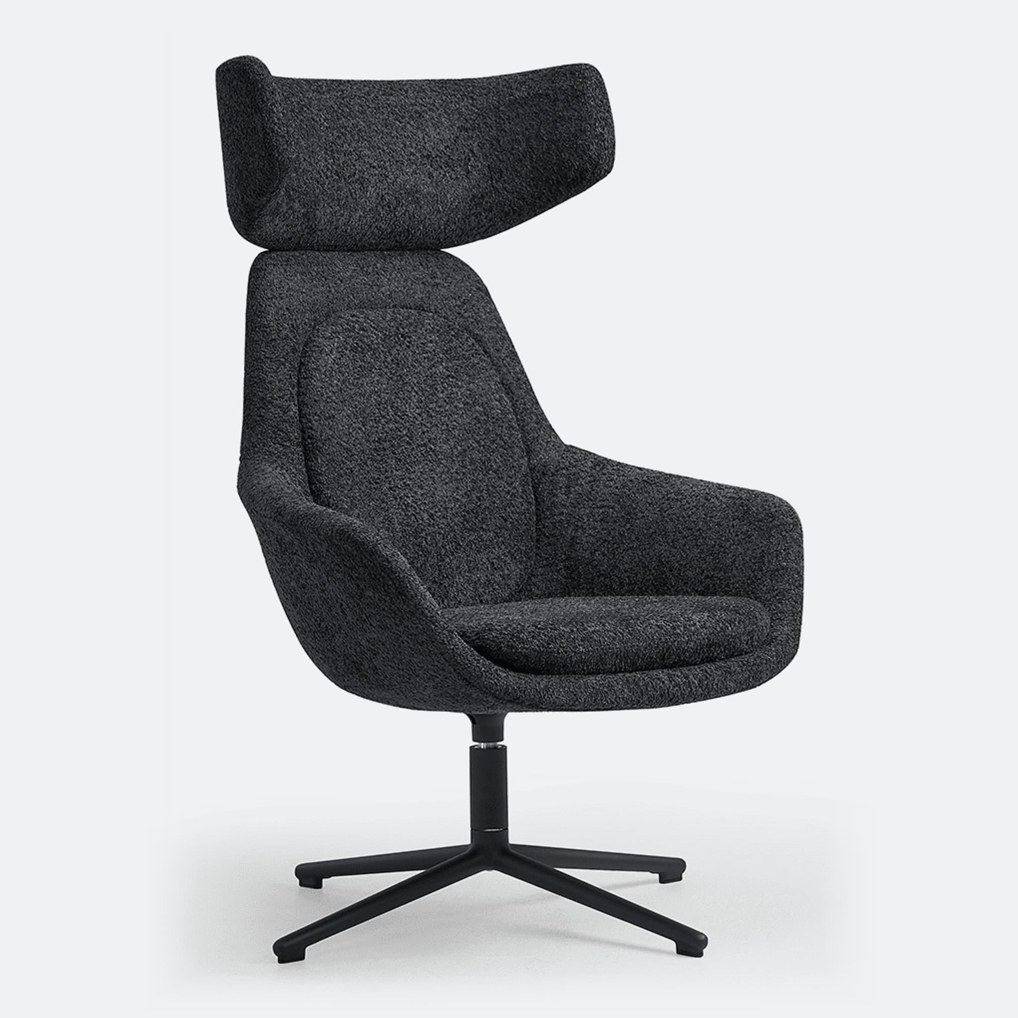 Loungefauteuil 'Daan' — hoge rug — Zwart