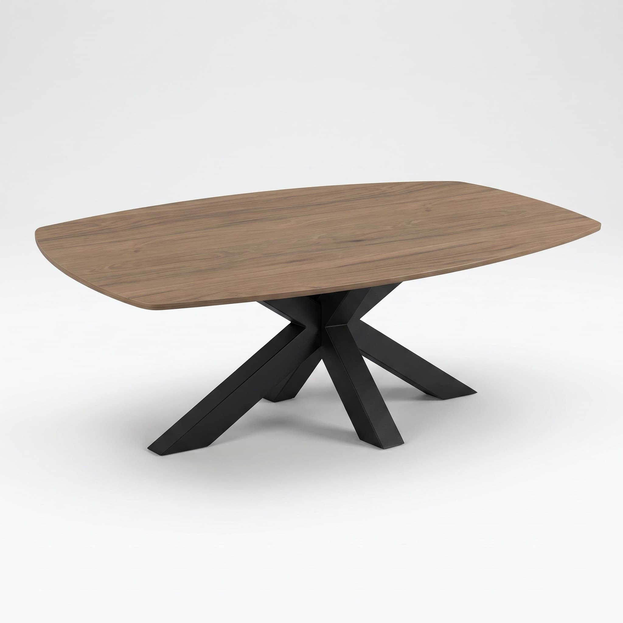 Matrix-poot Vergadertafel Deens Ovaal 240x120cm Zwart - Hickory Noten