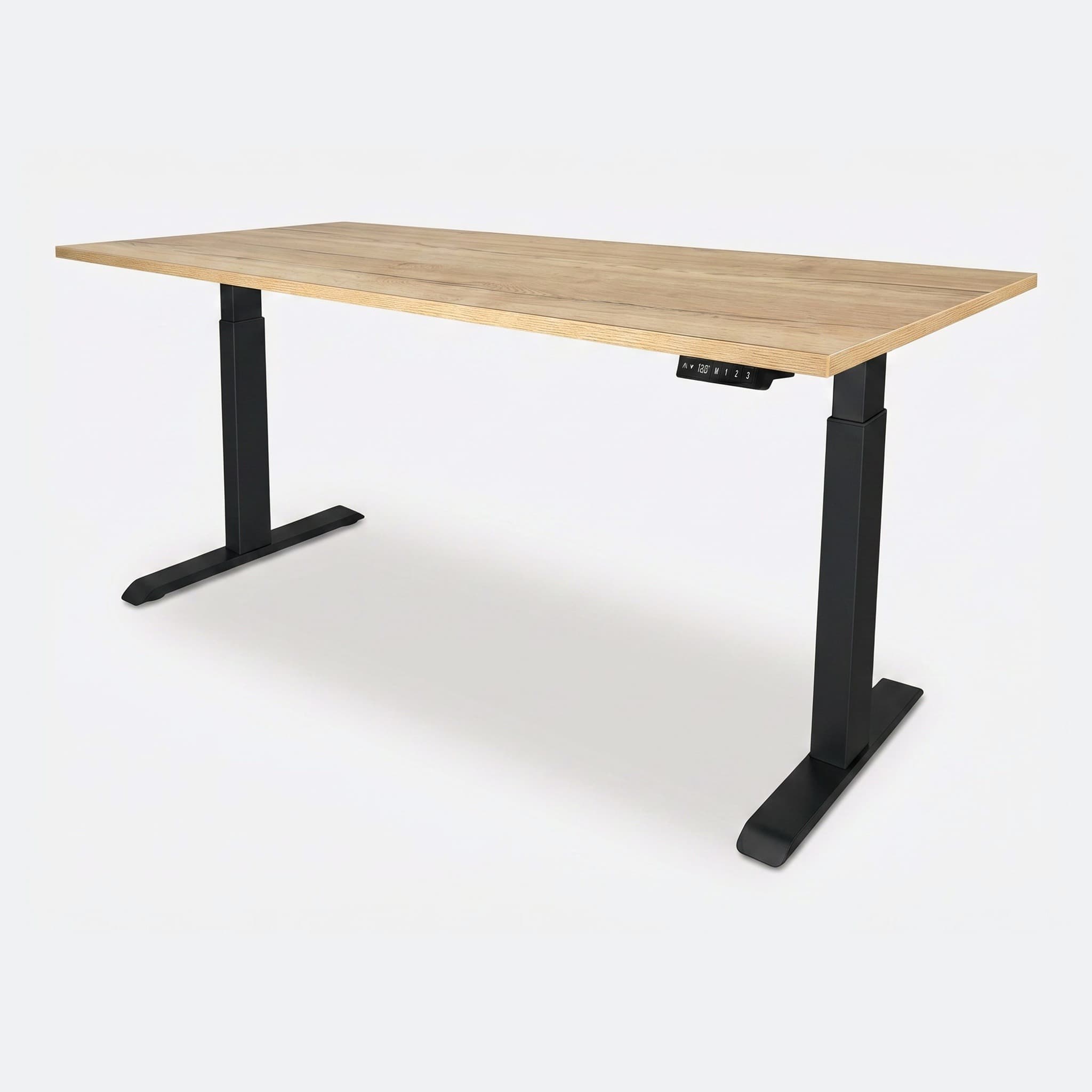 Zit-Sta Bureau Elektrisch 'Basic' 120x80cm Zwart - Natuur eiken