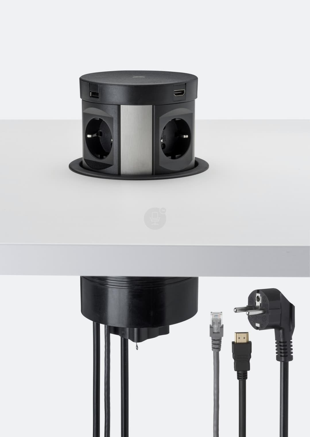 Pop-up inbouwunit Ø12 cm – Zwart