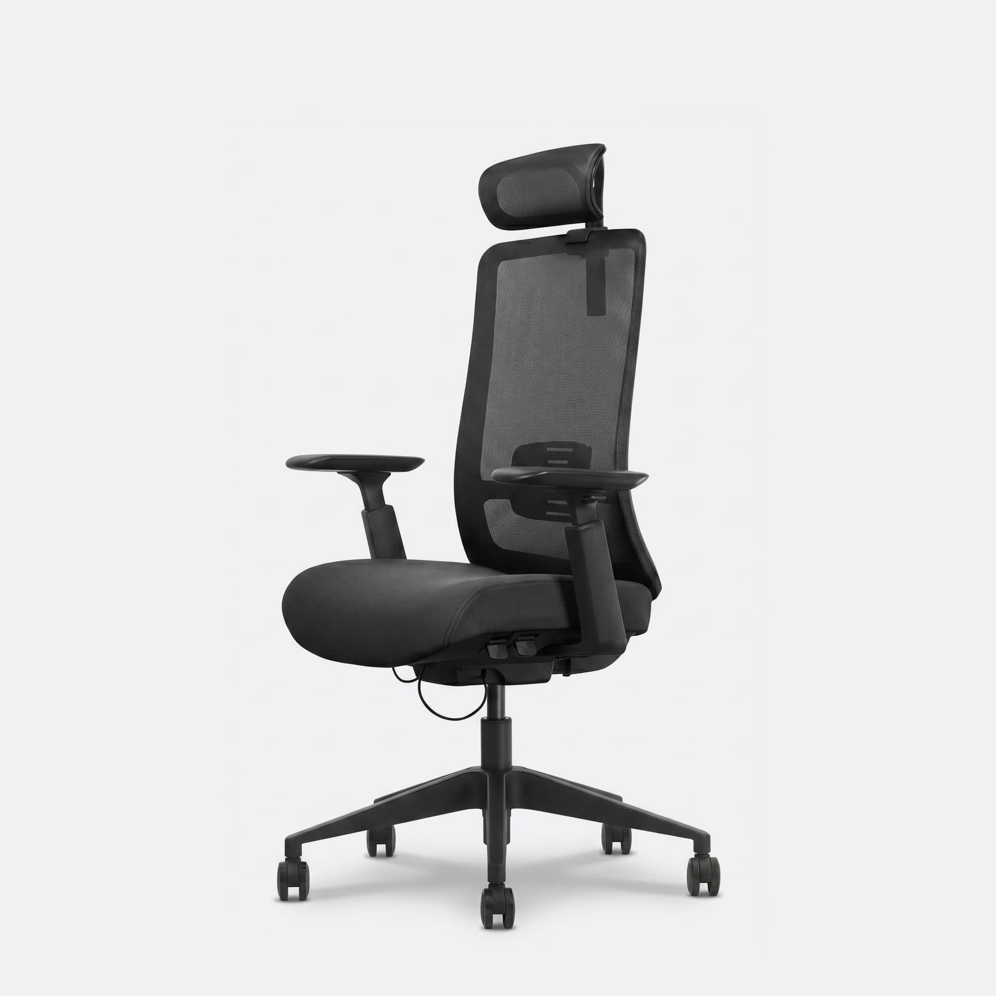Ergonomische bureaustoel 'Bowie' — Met hoofdsteun · Zwart
