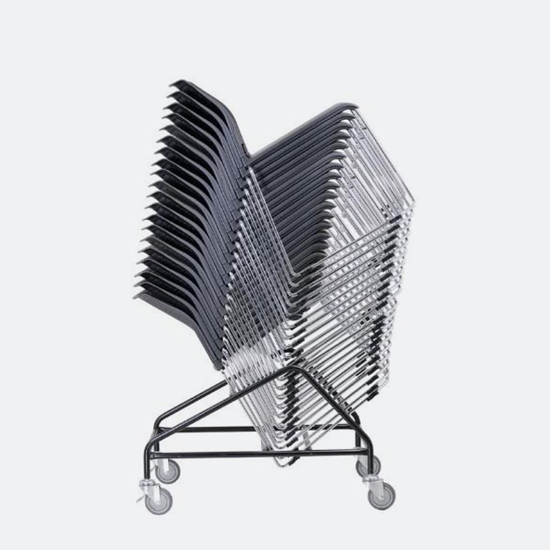 Verrijdbare Trolley t.b.v. vergaderstoel 'Boris'