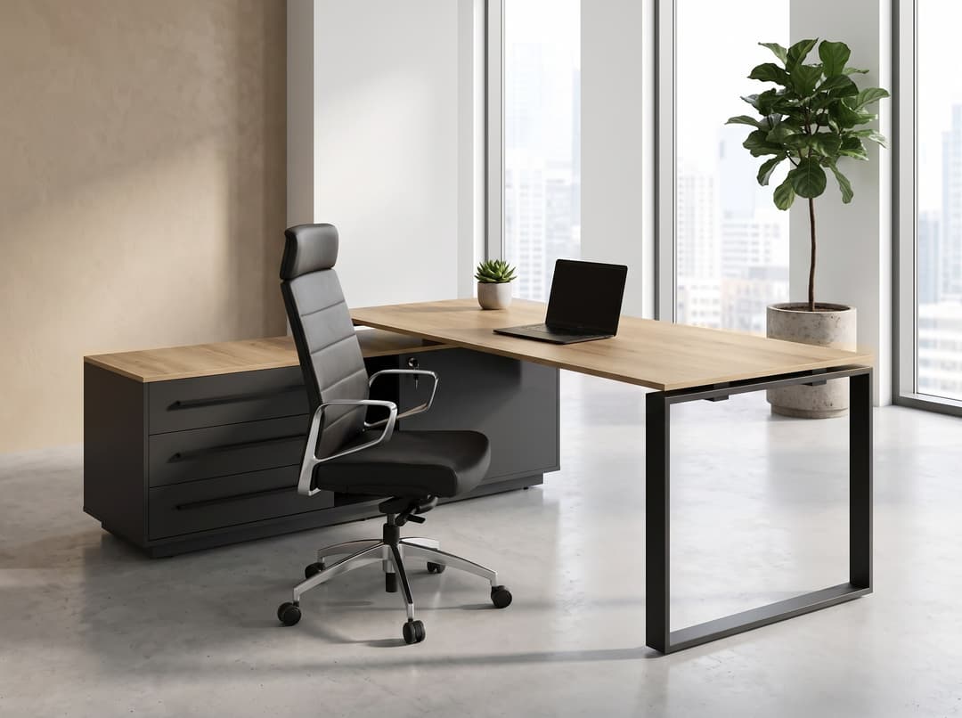 Directie bureau 'Matteo plus' 224x180cm – Aanbouw links