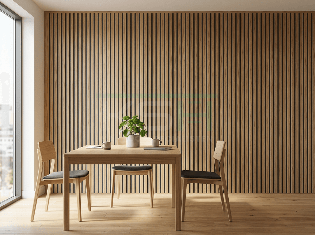 Akupanel Akoestisch Wandpaneel – Licht Walnoot – 260x30 cm