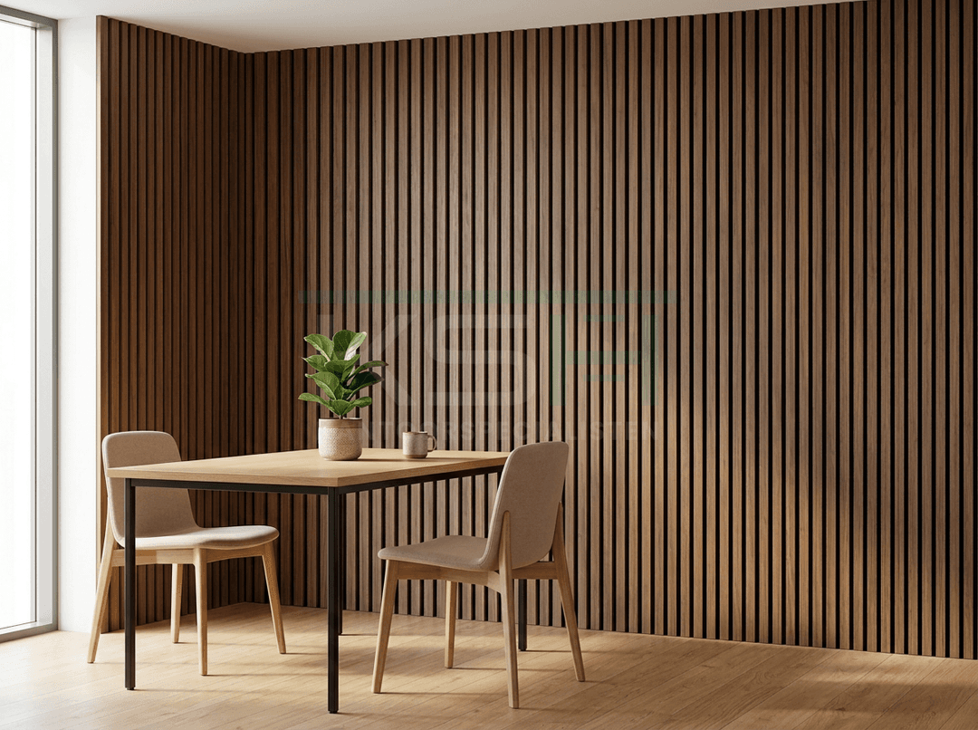 Akupanel Akoestisch Wandpaneel – Donker Walnoot – 260x30 cm
