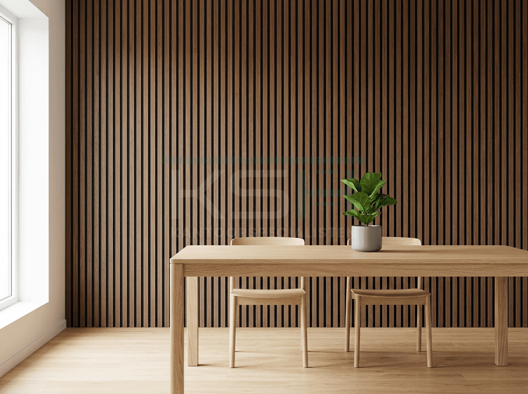 Akupanel Akoestisch Wandpaneel – Donker Eiken – 260x30 cm