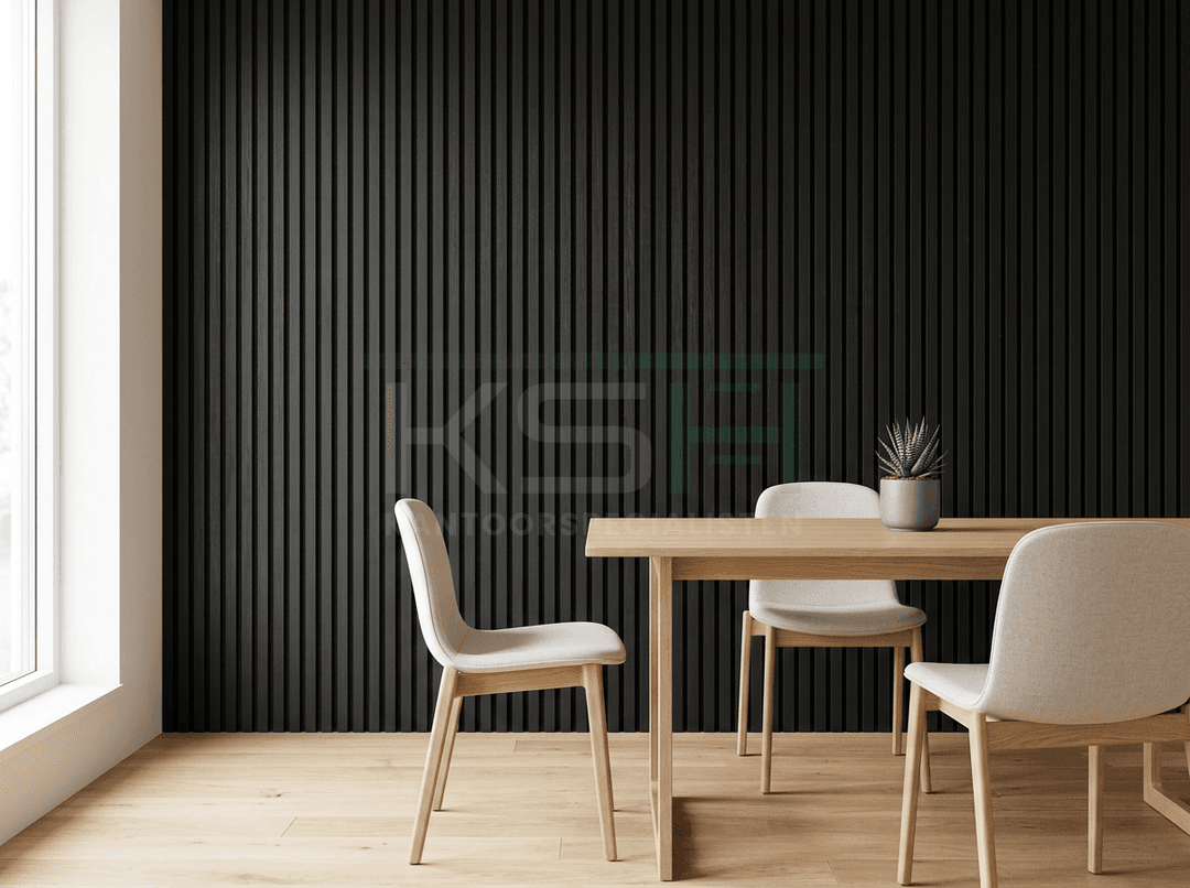 Akupanel Akoestisch Wandpaneel – Mat Zwart – 260x30 cm